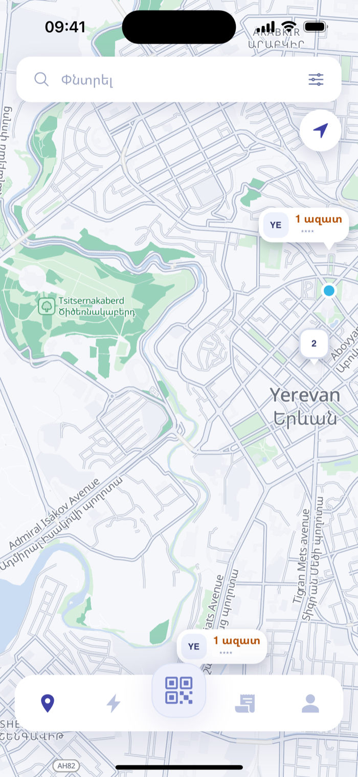 Քարտեզ՝ ազատ վարդակներով